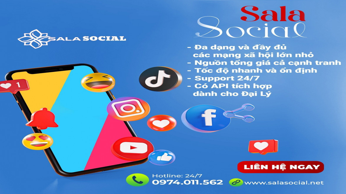 Sala Social - Dịch vụ tăng like, follow, view facebook tiktok instagram